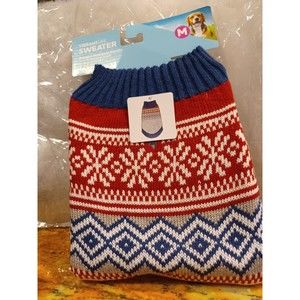 Vibrant Life Dog Sweater Size medium fits Beagle Snow flake stripe  design